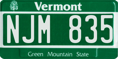 VT license plate NJM835