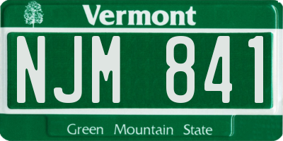 VT license plate NJM841