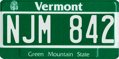 VT license plate NJM842