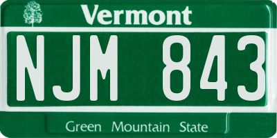 VT license plate NJM843