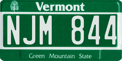 VT license plate NJM844