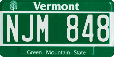 VT license plate NJM848