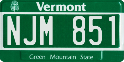 VT license plate NJM851