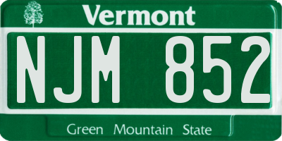 VT license plate NJM852