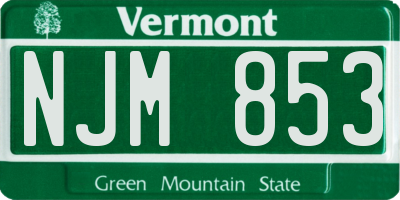 VT license plate NJM853