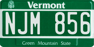 VT license plate NJM856