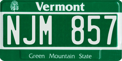 VT license plate NJM857