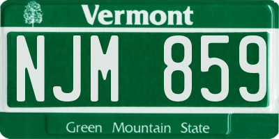 VT license plate NJM859