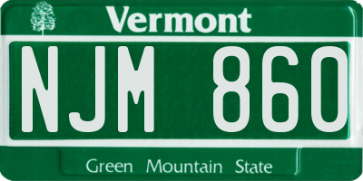 VT license plate NJM860