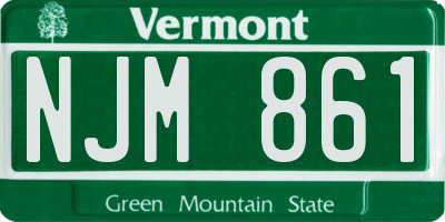 VT license plate NJM861