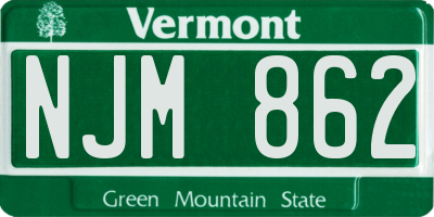 VT license plate NJM862