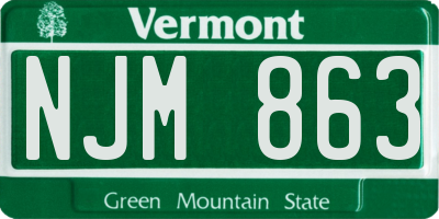 VT license plate NJM863