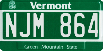 VT license plate NJM864