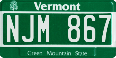 VT license plate NJM867