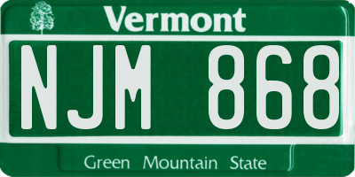 VT license plate NJM868