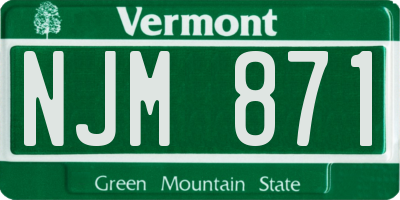 VT license plate NJM871