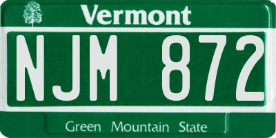 VT license plate NJM872