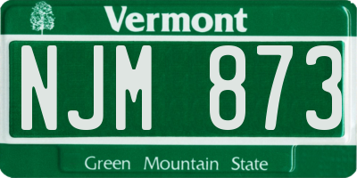 VT license plate NJM873