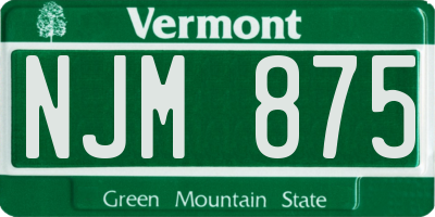 VT license plate NJM875