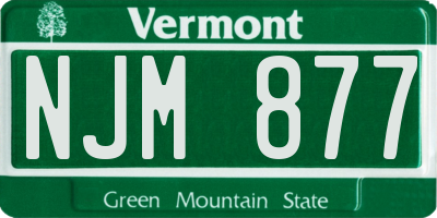VT license plate NJM877