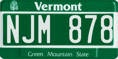 VT license plate NJM878