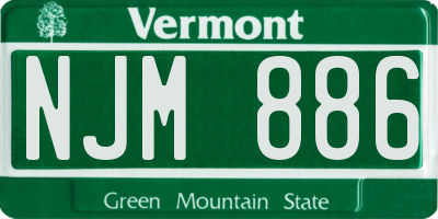 VT license plate NJM886