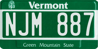 VT license plate NJM887