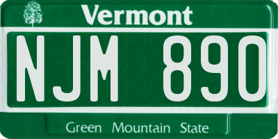 VT license plate NJM890