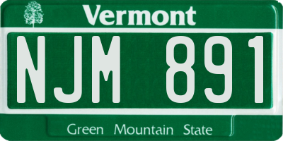 VT license plate NJM891