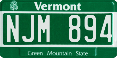VT license plate NJM894