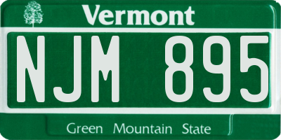 VT license plate NJM895