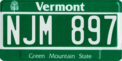 VT license plate NJM897