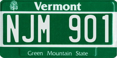 VT license plate NJM901