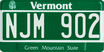 VT license plate NJM902