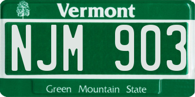 VT license plate NJM903