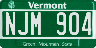 VT license plate NJM904