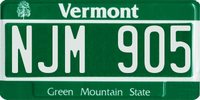 VT license plate NJM905