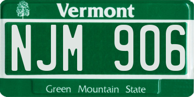 VT license plate NJM906