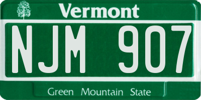 VT license plate NJM907