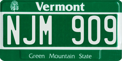VT license plate NJM909