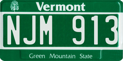 VT license plate NJM913