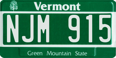 VT license plate NJM915