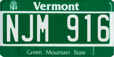 VT license plate NJM916