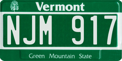 VT license plate NJM917