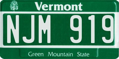 VT license plate NJM919