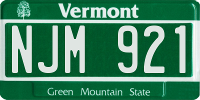 VT license plate NJM921