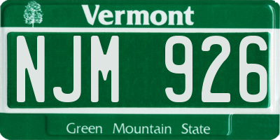 VT license plate NJM926