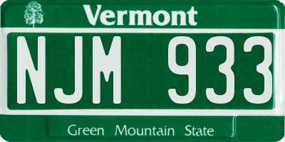 VT license plate NJM933