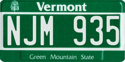 VT license plate NJM935