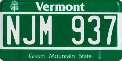 VT license plate NJM937